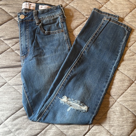 Cotton:on Mid Cropped Skinny Sz 6 stretchy blue Jean - Picture 1 of 5